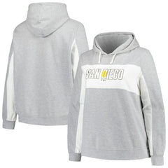 Heather Gray Profile San Diego Padres Women's Plus Size Pullover Hoodie