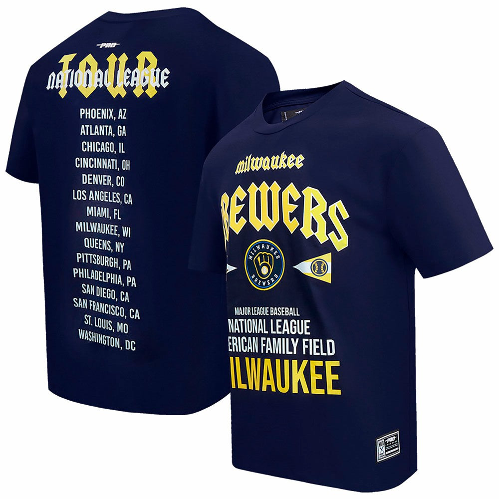Navy Milwaukee Brewers Pro Standard Oversized City Tour T-Shirt