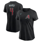 Black Ketel Marte Arizona Diamondbacks Nike Women's 2024 Fuse Name & Number T-Shirt
