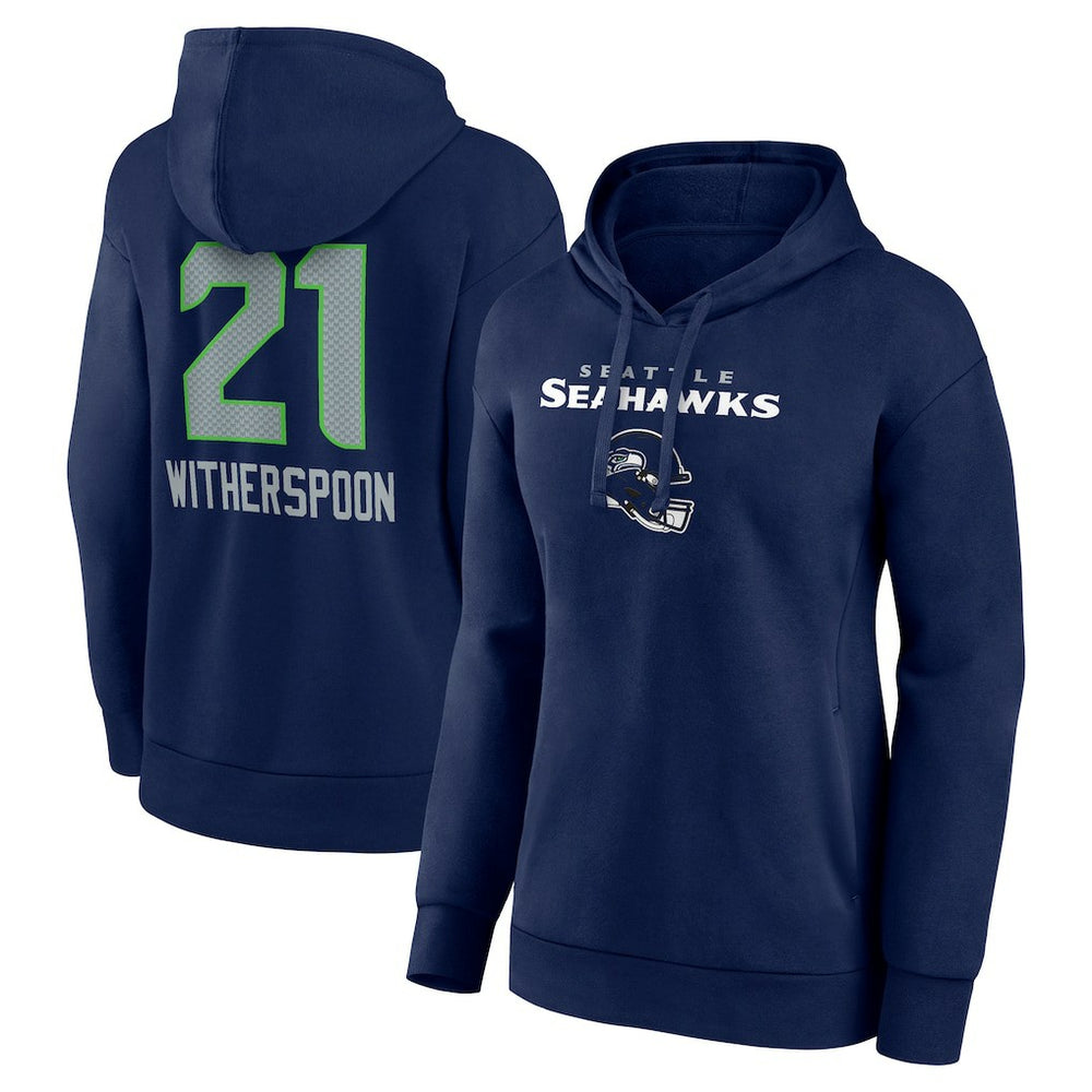 Devon Witherspoon Women's Team Wordmark Player Name & Number Pullover Hoodie - Seattle Seahawks Hoodies