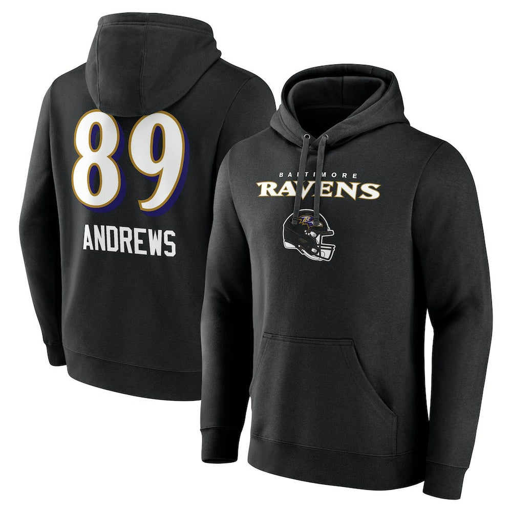 Mark Andrews Team Wordmark Player Name & Number Pullover Hoodie - Baltimore Ravens Hoodies