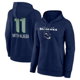 Jaxon Smith-Njigba Women's Team Wordmark Player Name & Number Pullover Hoodie - Seattle Seahawks Hoodies