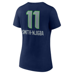 Jaxon Smith-Njigba Women's Team Wordmark Player Name & Number V-Neck T-Shirt - Seattle Seahawks T-shirts