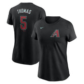 Black Alek Thomas Arizona Diamondbacks Nike Women's 2024 Fuse Name & Number T-Shirt