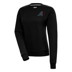 Black Arizona Diamondbacks Antigua Women's Victory Crewneck Pullover Sweatshirt – Black