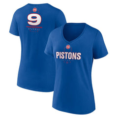 Ausar Thompson Detroit Pistons Women's Behind The Back Name & Number V-Neck T-Shirt sale