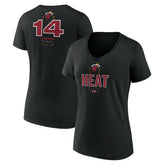 Tyler Herro Miami Heat Women's Behind The Back Name & Number V-Neck T-Shirt