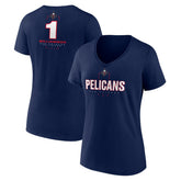 Zion Williamson New Orleans Pelicans Women's Behind The Back Name & Number V-Neck T-Shirt
