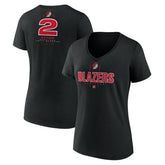 Deandre Ayton Portland Trail Blazers Women's Behind The Back Name & Number V-Neck T-Shirt