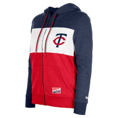 Navy Minnesota Twins New Era Women's Color Block Full-Zip Hoodie Jacket