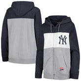 Navy New York Yankees New Era Women's Color Block Full-Zip Hoodie Jacket