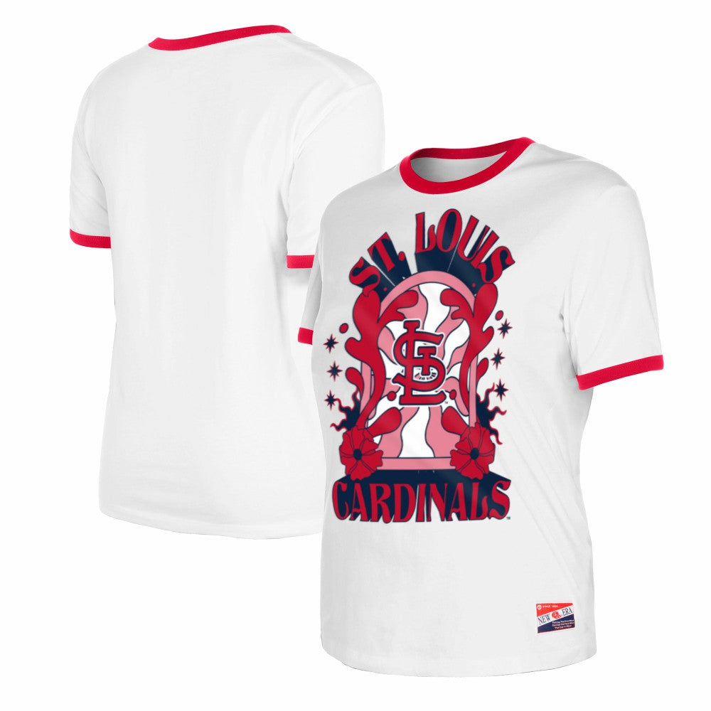 White St. Louis Cardinals New Era Women's Oversized Ringer T-Shirt