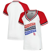 White St. Louis Cardinals New Era Women's Jersey Double Binding Raglan V-Neck T-Shirt