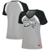 Gray Chicago White Sox New Era Women's Heathered Raglan V-Neck T-Shirt