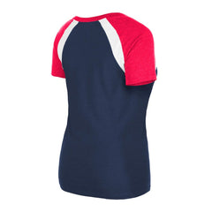 Navy Los Angeles Angels New Era Women's Heathered Raglan V-Neck T-Shirt