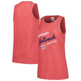 Red Washington Nationals Soft as a Grape Women's Gauze High Neck Tank Top
