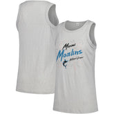 Gray Miami Marlins Soft as a Grape Women's Gauze High Neck Tank Top