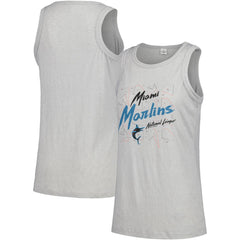Gray Miami Marlins Soft as a Grape Women's Gauze High Neck Tank Top