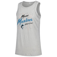 Gray Miami Marlins Soft as a Grape Women's Gauze High Neck Tank Top