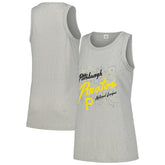 Gray Pittsburgh Pirates Soft as a Grape Women's Gauze High Neck Tank Top