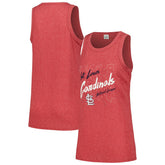 Red St. Louis Cardinals Soft as a Grape Women's Gauze High Neck Tank Top