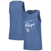 Navy Tampa Bay Rays Soft as a Grape Women's Gauze High Neck Tank Top