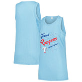 Light Blue Texas Rangers Soft as a Grape Women's Gauze High Neck Tank Top