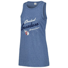 Navy Cleveland Guardians Soft as a Grape Women's Gauze High Neck Tank Top