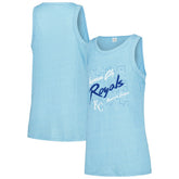 Light Blue Kansas City Royals Soft as a Grape Women's Gauze High Neck Tank Top