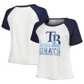 White Tampa Bay Rays Soft as a Grape Women's Plus Size Baseball Raglan T-Shirt