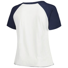 White Tampa Bay Rays Soft as a Grape Women's Plus Size Baseball Raglan T-Shirt