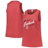 Red St. Louis Cardinals Soft as a Grape Women's Plus Size Curvy High Neck Tri-Blend Tank Top