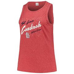 Red St. Louis Cardinals Soft as a Grape Women's Plus Size Curvy High Neck Tri-Blend Tank Top