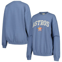 Navy Houston Astros Soft as a Grape Women's Pigment Dye Pullover Sweatshirt