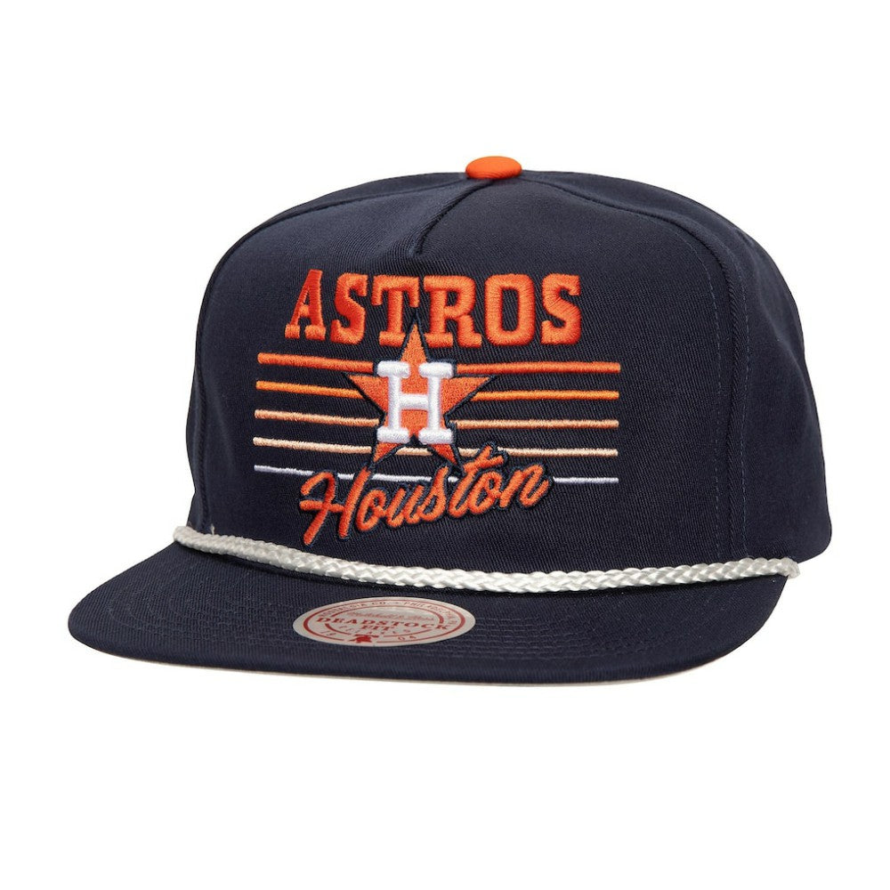 Navy Houston Astros Mitchell & Ness Radiant Lines Deadstock Snapback Hat