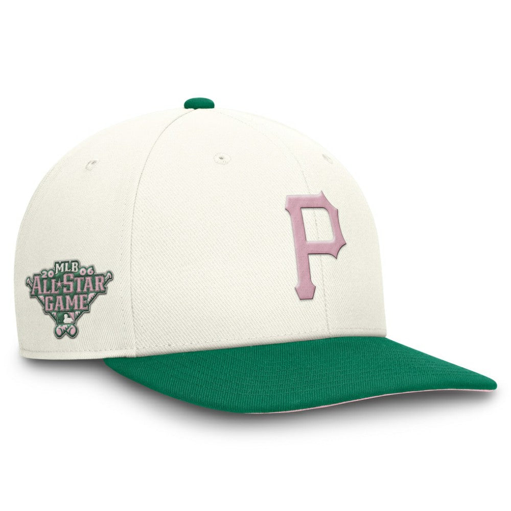 Cream/Green Pittsburgh Pirates Nike Sail Pro Performance Snapback Hat