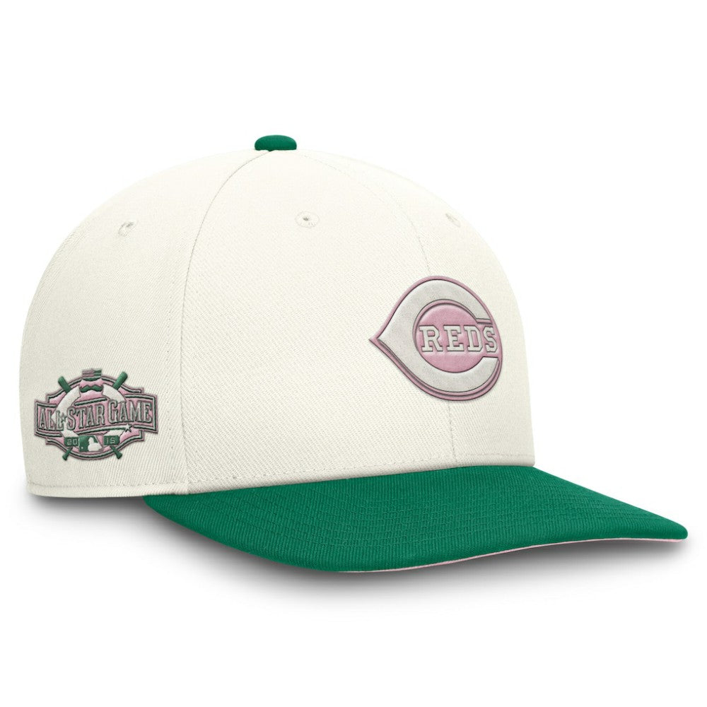 Cream/Green Cincinnati Reds Nike Sail Pro Performance Snapback Hat