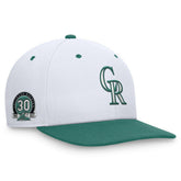 White/Green Colorado Rockies Nike Bicoastal Two-Tone Pro Performance Snapback Hat
