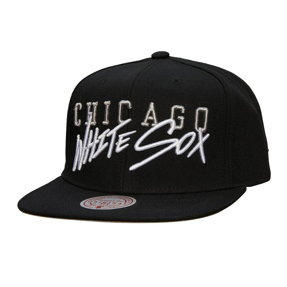 Black Chicago White Sox Mitchell & Ness Team Tagged Snapback Hat
