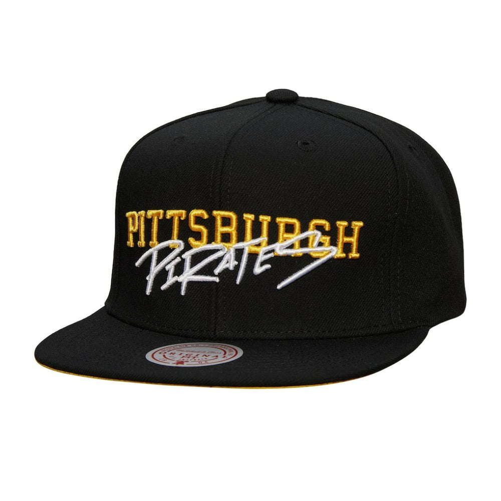 Black Pittsburgh Pirates Mitchell & Ness Team Tagged Snapback Hat