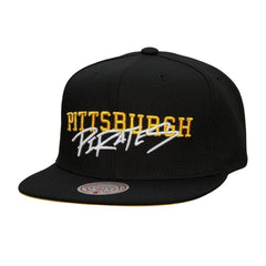 Black Pittsburgh Pirates Mitchell & Ness Team Tagged Snapback Hat