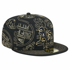 Black Athletics New Era 59FIFTY Day Allover Fitted Hat