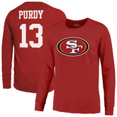 Brock Purdy Majestic Threads Name & Number Long Sleeve T-Shirt - San Francisco 49ers T-shirts