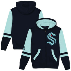 NHL Seattle Kraken Preschool Face Off Full-Zip Hoodie