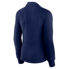 Navy Atlanta Braves Fanatics Women's Elements Raglan Tri-Blend Quarter-Zip Top