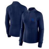 Navy New York Yankees Fanatics Women's Elements Raglan Tri-Blend Quarter-Zip Top