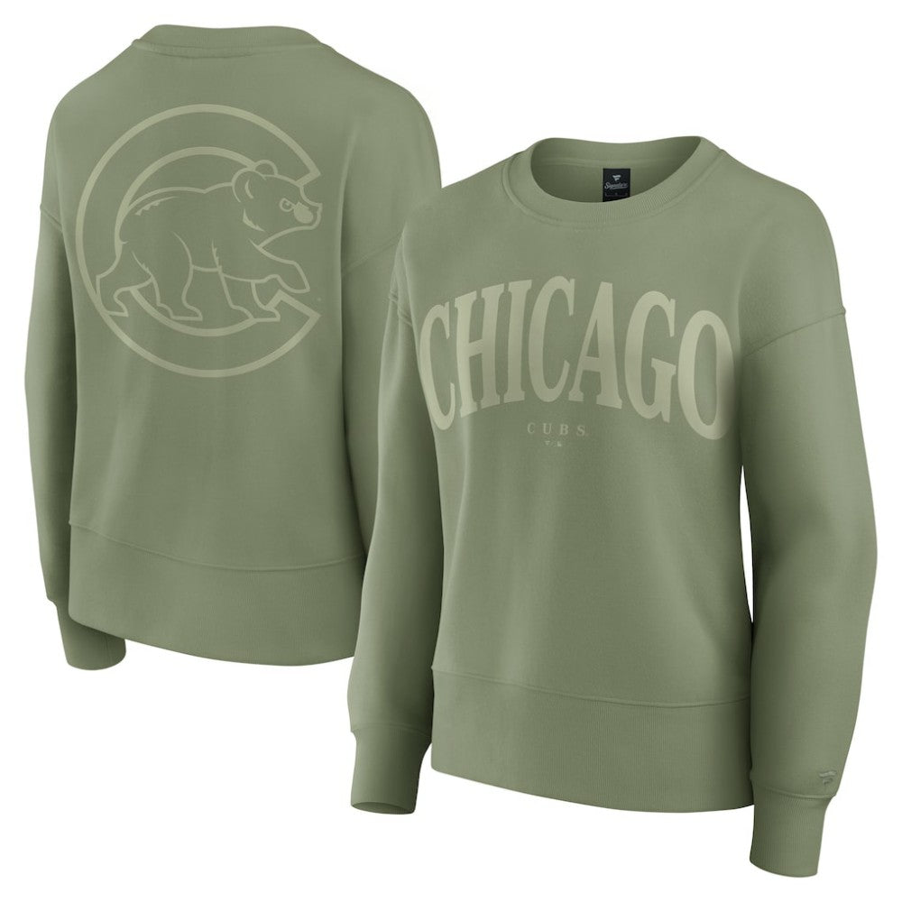 Green Chicago Cubs Fanatics Women's Elements Flow Pullover Sweatshirt