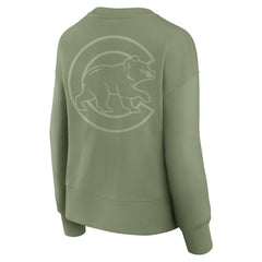 Green Chicago Cubs Fanatics Women's Elements Flow Pullover Sweatshirt