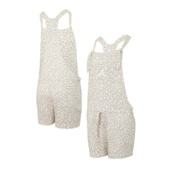 Cream Atlanta Braves Concepts Sport Women's Montana Hacci Knit Romper Overalls