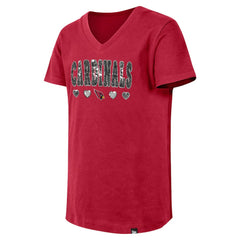 Girls Youth Flip Sequin V-Neck T-Shirt - Arizona Cardinals T-shirts